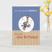 Nephew 2. Teddy Bar Balloon Geburtstag Karte (Gelbe Blume)