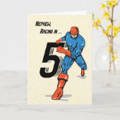 Nephew 5th Birthday Superhero Karte (Gelbe Blume)