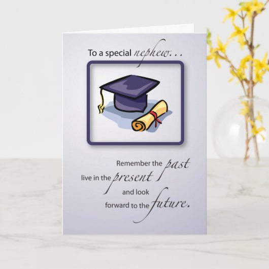 Nephew, Abschluss Glückwunsch Denken Sie an die Pa Karte (Gelbe Blume)