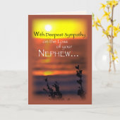 Nephew, Beileid, Sonnenuntergang Karte (Gelbe Blume)