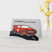 Nephew Birthday Age 4 Red Sports Car Karte (Gelbe Blume)