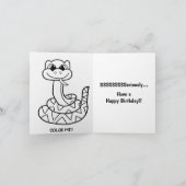 Nephew Birthday Card - Funny Snake Karte (Innenseite)