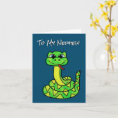 Nephew Birthday Card - Funny Snake Karte (Gelbe Blume)