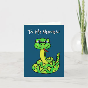 Nephew Birthday Card - Funny Snake Karte