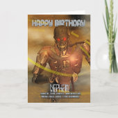 Nephew Birthday Card mit Cyborg - Moderner Roboter Karte (Vorderseite)