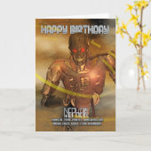 Nephew Birthday Card mit Cyborg - Moderner Roboter Karte (Gelbe Blume)