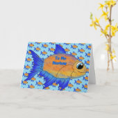 Nephew Birthday Card - Niedliche Fische Karte (Gelbe Blume)