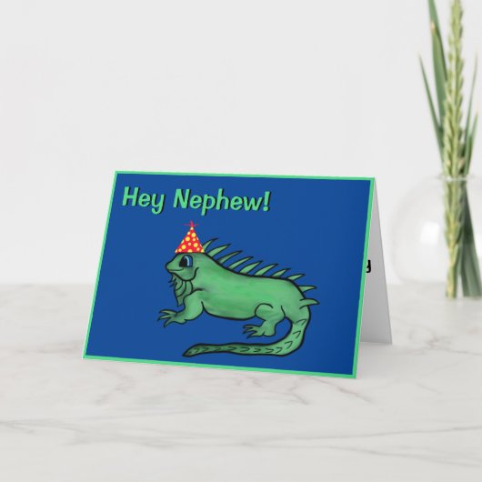 Nephew Birthday Card - Niedliche Iguana Karte (Vorderseite)