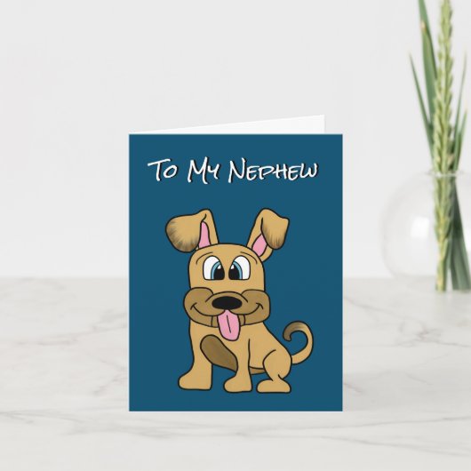 Nephew Birthday Card - Niedlicher Hund Karte (Vorderseite)