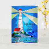 Nephew Birthday Lighthouse Beacon Light for Sea Karte (Gelbe Blume)