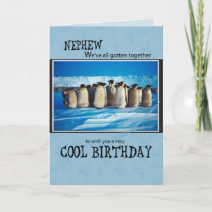 Nephew Birthday Pinguins, aus uns, Gruppe Karte