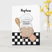 Nephew Birthday Whimsical Gnome Koch Cooking Karte (Gelbe Blume)
