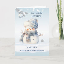 Nephew Blue Christmas Snowman
