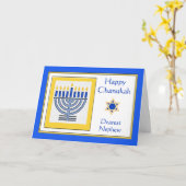 Nephew Chanukah Zeitgenössische Menorah Karte (Gelbe Blume)