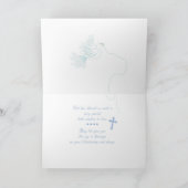 Nephew Christening Dove on Blue Karte (Innenseite)