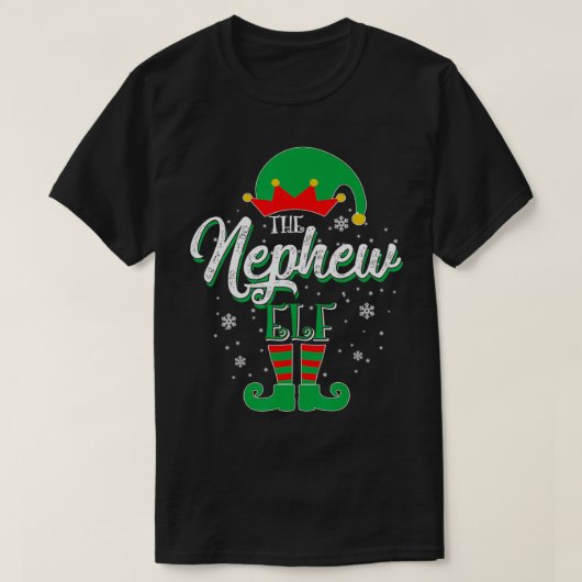 Nephew Elf Familie Matching Christmas Group Gesche T-Shirt (Design vorne)