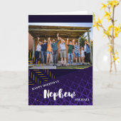 Nephew Foto Happy Birthday Card Karte (Gelbe Blume)