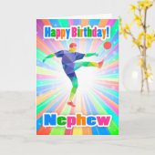Nephew, Fußballspieler Geburtstag farbenfroh Abstr Karte (Gelbe Blume)