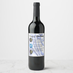 Nephew Gedicht Wein Flasche Etikett Glücklich Geb