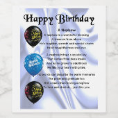 Nephew Gedicht Wein Flasche Etikett Glückwunsch Ge (Einzelnes Label)