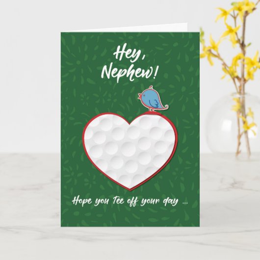 Nephew Golf Sports Heart Valentine Preteen & Teen Karte (Gelbe Blume)