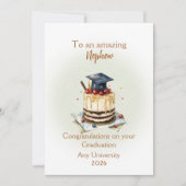 Nephew Graduation Cap and Cake Congratulations (Vorderseite)