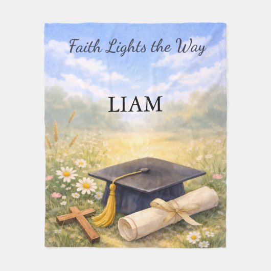 Nephew Graduation Personalized Christian Gift Fleecedecke (Vorderseite)