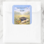 Nephew Graduation Personalized Christian Gift Quadratischer Aufkleber (Tasche)