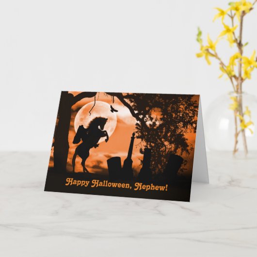 Nephew Halloween Card with Headless Horseman Karte (Gelbe Blume)