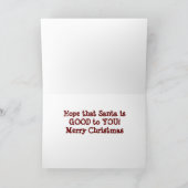 **NEPHEW** HOFFE, DASS SANTA "GUT FÜR SIE" IST KARTE (Innenseite)