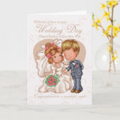 Nephew & New Ehefrau Wedding Day Card mit Liebe Karte (Gelbe Blume)