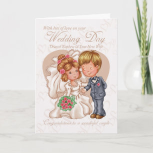 Nephew & New Ehefrau Wedding Day Card mit Liebe Karte