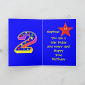 Nephew Red Star 2. Geburtstagskarte Karte (Innenseite)