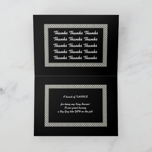 NEPHEW Ringträger mit Bow-Krawatte Hochzeit DANK Dankeskarte (Innenseite)