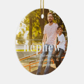 Nephew | Sentimental Foto Keepake Weihnachten Keramik Ornament (Rechts)