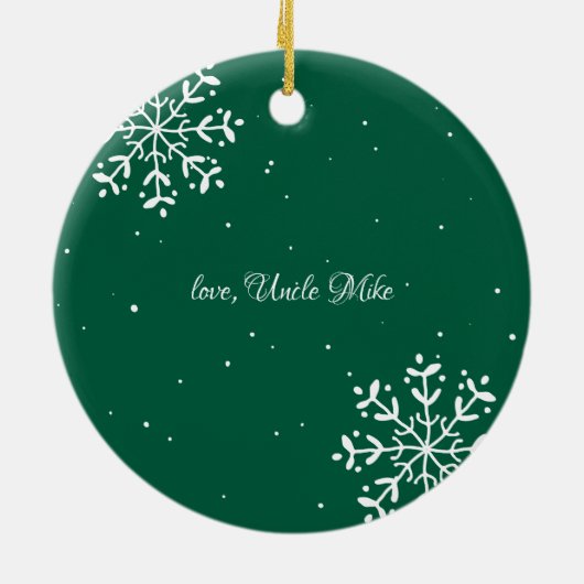 Nephew | Sentimental Foto Keepake Weihnachten Keramik Ornament (Hinten)