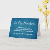 Nephew Typografie Rustic Blue Birthday Card Karte (Gelbe Blume)