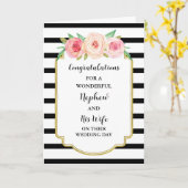 Nephew und Ehefrau Hochzeitstag Glückwunsch Karte (Gelbe Blume)