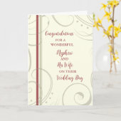 Nephew und seine Ehefrau Hochzeitstag Herzlichen G Karte (Gelbe Blume)