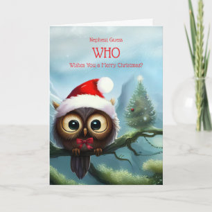 Nephew Weihnachtsfeiertag mit Niedlichem Eule Karte
