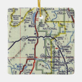 Nephi Utah Retro Map Keramikornament (Vorderseite)