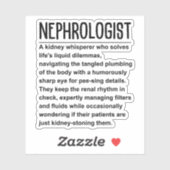 Nephrologe Aufkleber (Blatt)
