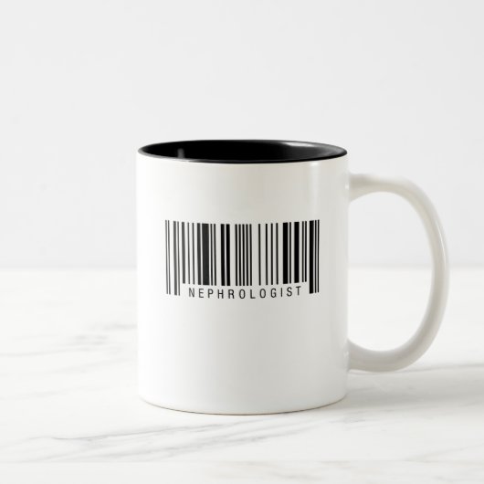 Nephrologe-Barcode Zweifarbige Tasse (Rechts)