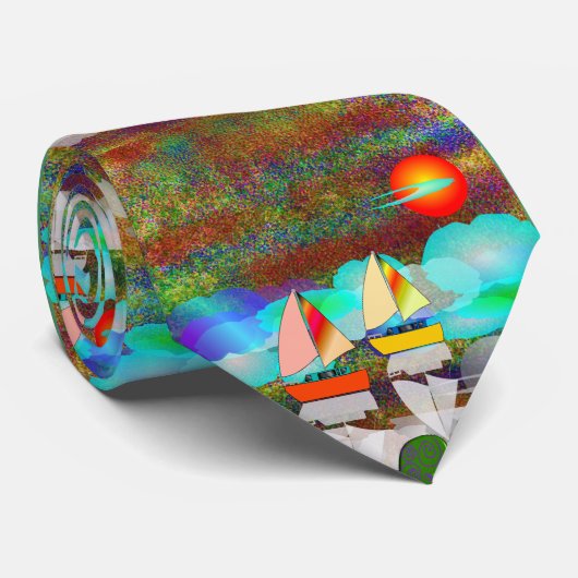 Nephrologe Einzigartiges Künstlerisches Segelboot  Krawatte (Gerollt)