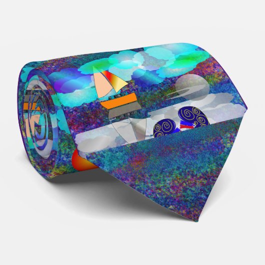 Nephrologe Einzigartiges Künstlerisches Segelboot  Krawatte (Gerollt)