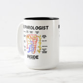 Nephrologe Inside (Niere Nephron) Zweifarbige Tasse (Vorderseite Links)