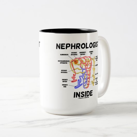 Nephrologe Inside (Niere Nephron) Zweifarbige Tasse (VorderseiteRechts)