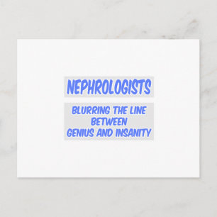 Nephrologe Joke .. Genie und Wahnsinn Postkarte