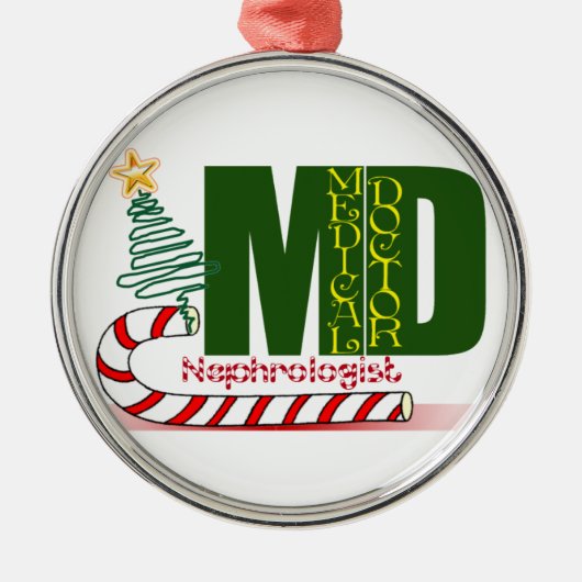 Nephrologe MERRY CHRISTMAS DOCTOR Silbernes Ornament (Vorne)