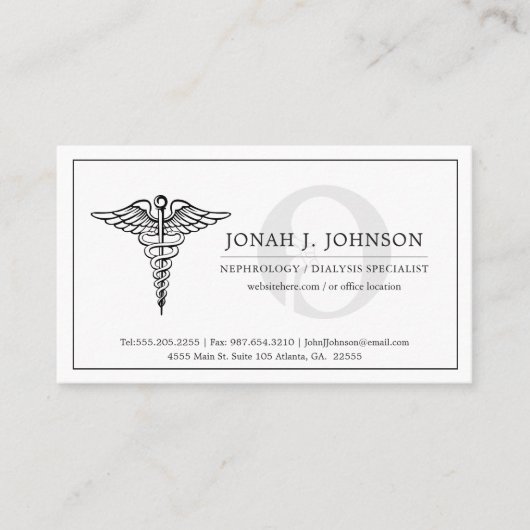 Nephrologe | Minimales Nierensymbol Visitenkarte (Vorderseite)